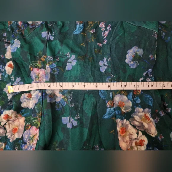 Dress Tells Green Floral Dress Women's XS - Picture 10 of 10